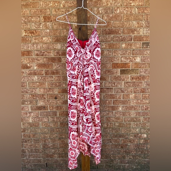 Krista Scarf Dress in Red‎ Ochre Large Italian Motif